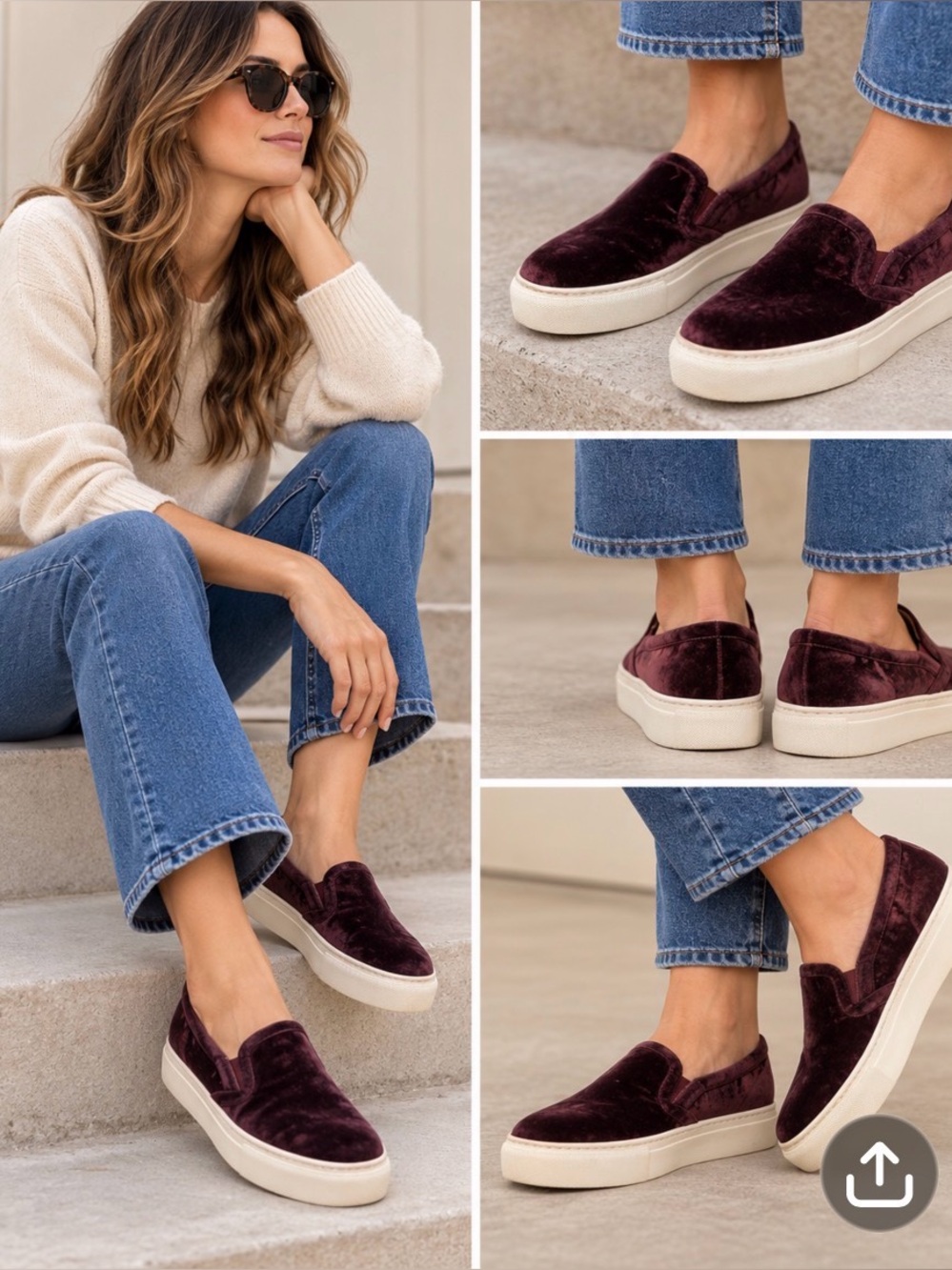 M.Gemi Italian made slip-on velvet sneakers